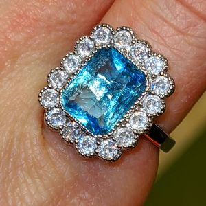 Blue Topaz Evening Ring